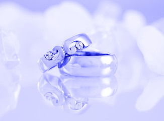 Wedding still life in blue tone