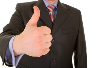 Business man hand gesture isolated