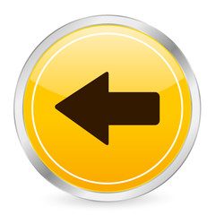 arrow left yellow circle icon