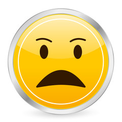 angry face yellow circle icon