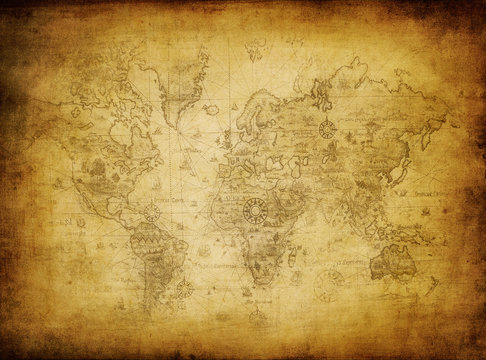 Fototapeta ancient map of the world.
