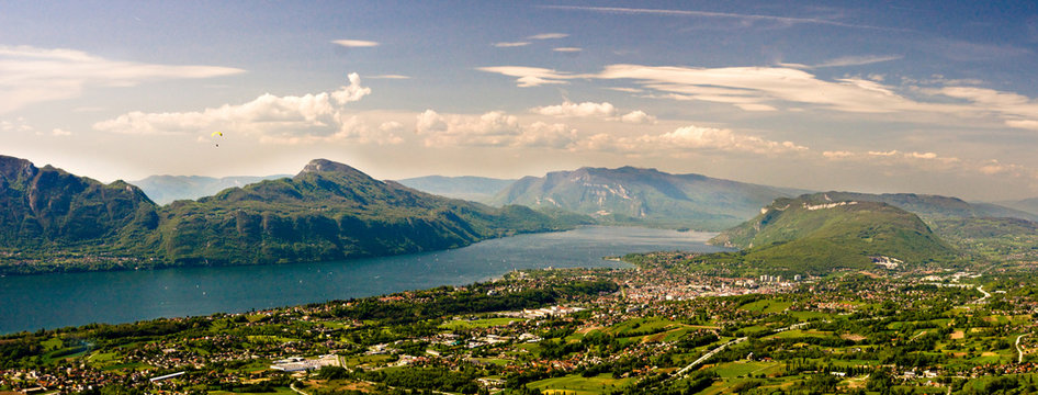 Vue Sur Le Lac Du Bourget Depuis Le Massif Des Bauges