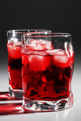 glasses with a cocktail