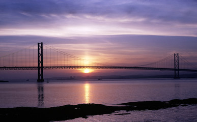 Forth Road Bridge at sunset