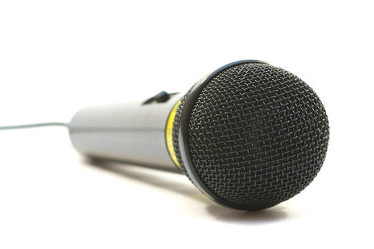black microphone isolated on white
