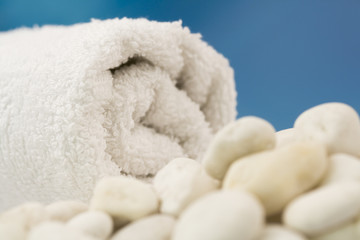 White towel on the beach