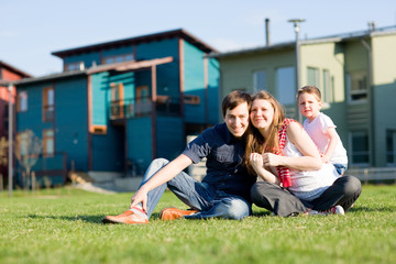 Young family having fun