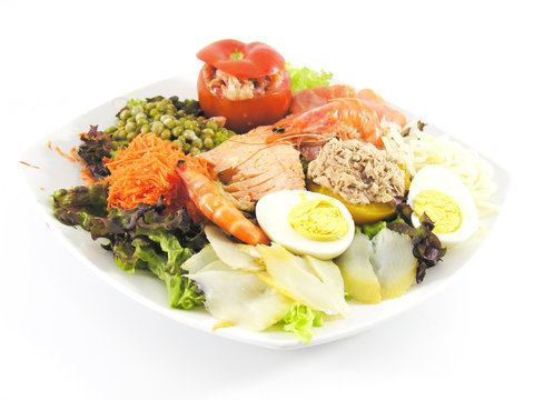 Assiette froide - poissons - crudit&eacute;s