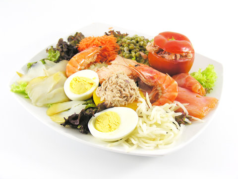 Assiette froide - poisson - crudit&eacute;s