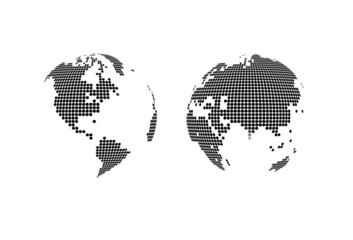 world map in dot form