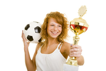 Siegreiche Fußballerin