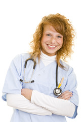 Lachende Krankenschwester