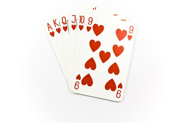 Six top heart cards