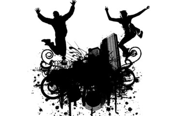 GRUNGE JUMPING SILHOUETTES