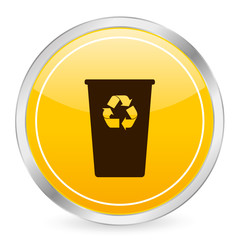 recycle bin yellow circle icon