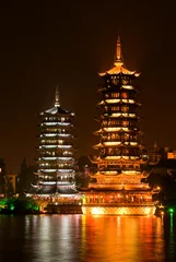 Foto op Aluminium Sun and Moon Pagodas, Guilin, China © Yory Frenklakh