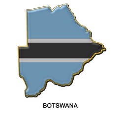 Fototapeta premium Botswana metal pin badge