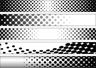 Halftone Black and White Web Banners