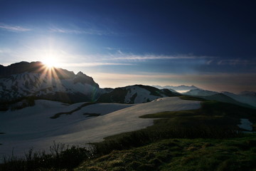 Sunset in the mountain