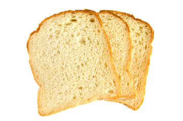 Slice of bread isolated on white background