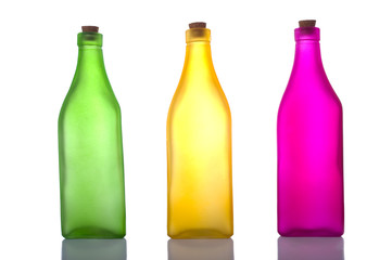 Colorful Bottles on White