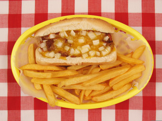 Chili Cheese Dog with Fries