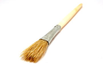 close-up view of brush isolated over white