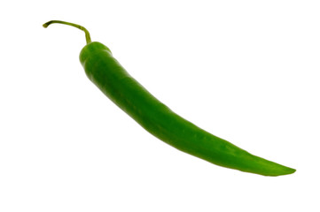 green chili pepper isolated over white