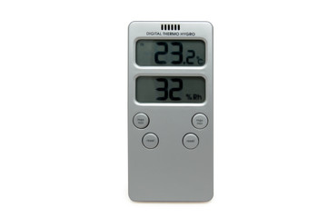 digital thermo hygrometer isolated over white