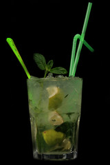 Cocktail on black background