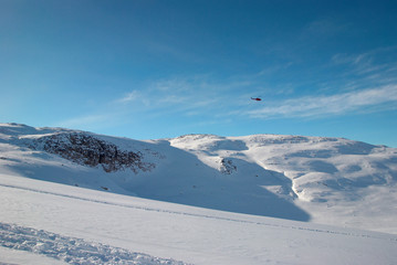 Helicopter in Greenland