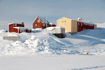 Selbstklebende Fototapete Arktis Inuit-Dorf