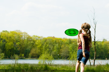 Running at the frisbee