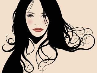 gorgeous girl with long hair