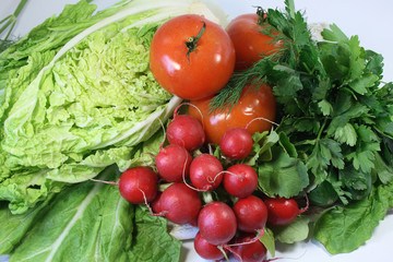 Vegetables for salad