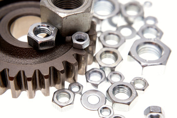 Cogwheel and nuts