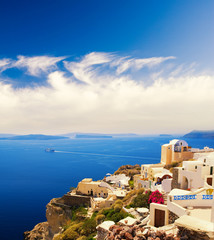 Fototapeta na wymiar Piękny widok na krajobraz (Santorini Island, Grecja)