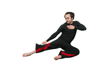 jumping martial artist