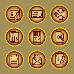 Brown contour web icons, set 14