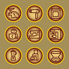 Brown contour web icons, set 19