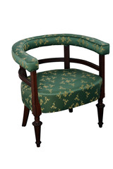 Old chair isolated on white.