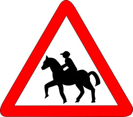 a0076 - Panneau danger cavaliers © Michel Bazin