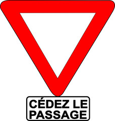 a0077 - Panneau danger Cédez le passage