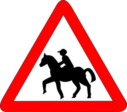 a0076 - Panneau danger cavaliers