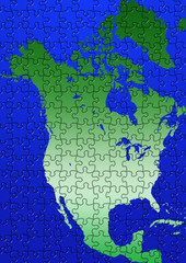 Naklejka premium Puzzle North America map illustration