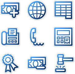 Finance icons 2, blue contour series