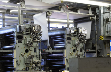 Ink roller units on a four-color printing press