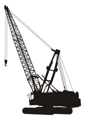 Silhouette of construction crane