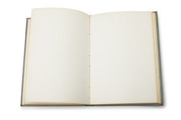 Open book with blank pages