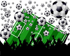 fussballfeld und fans